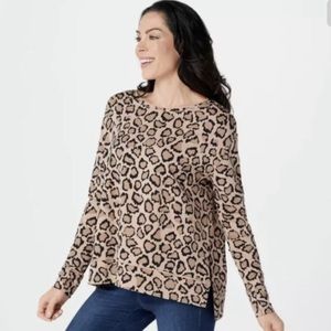 Rachel Hollis Made for More Sweatshirt Leopard Print Super Soft 1X